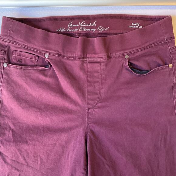 Gloria Vanderbilt Women Jeans size 10 Red Avery Straight Leg High Rise Stretch - Picture 2 of 12